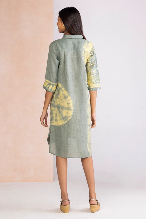 Celestides Jade Yellow Shirt Dress