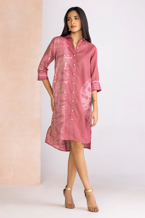 Celestides Onion Blush Shirt Dress