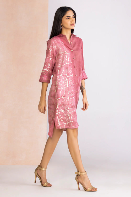 Celestides Onion Blush Shirt Dress