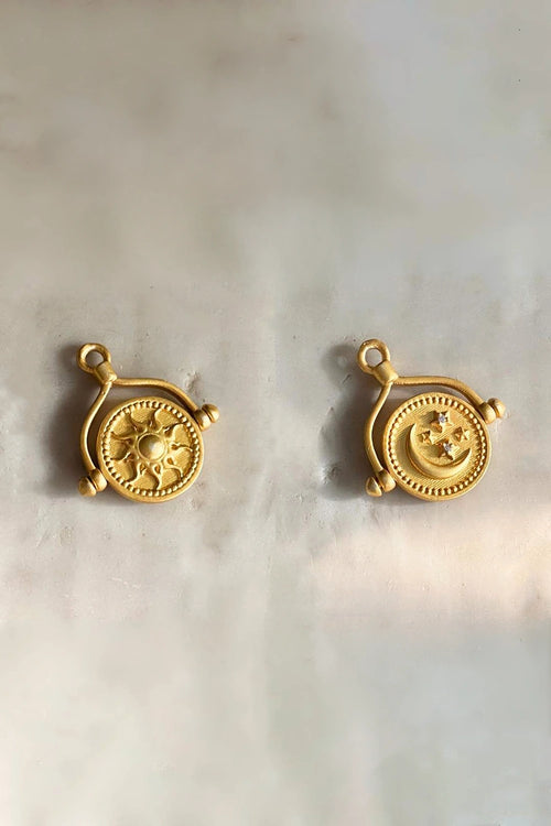 Celestial Sun and Moon Flip Charm