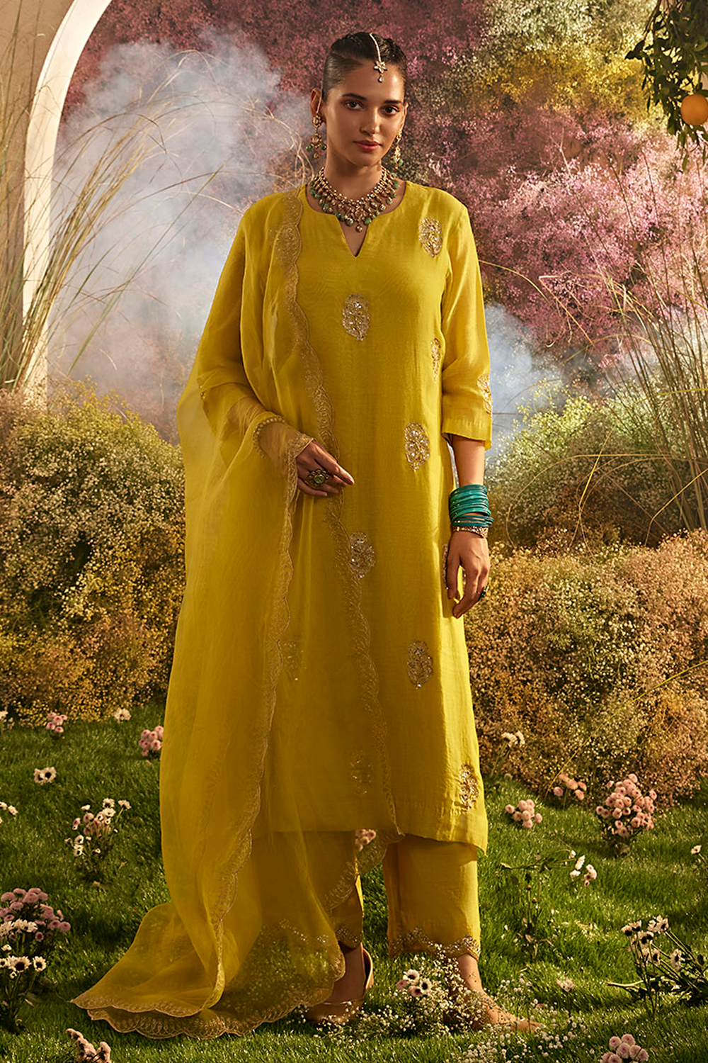 Soft Chanderi Kurta Set with Dupatta