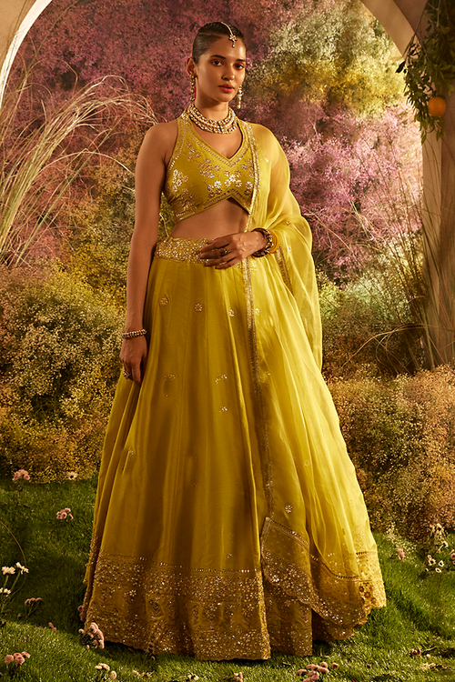 Silk Chanderi Lehenga Set