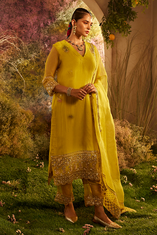 Mustard Kurta Set with Dupatta