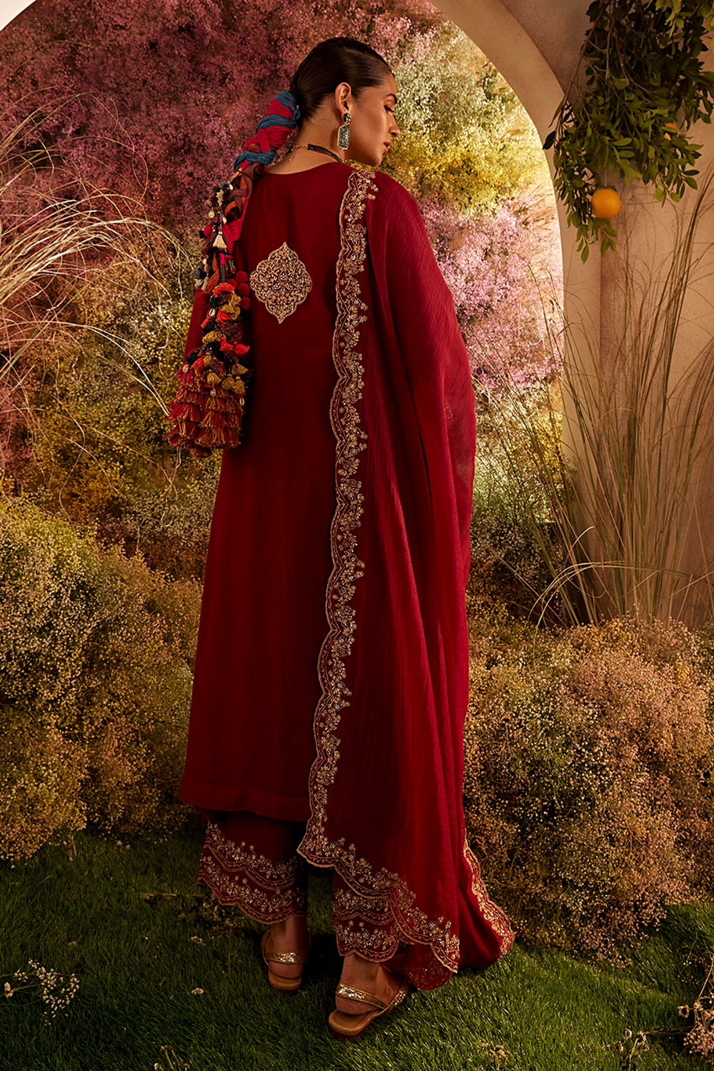 Maroon Soft Chanderi Kurta Set