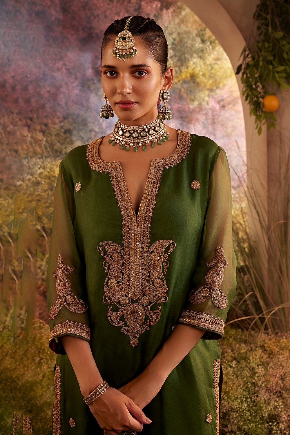 Green Kurta Set with Dupatta