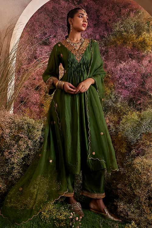 Silk Organza Kurta Set with Dupatta