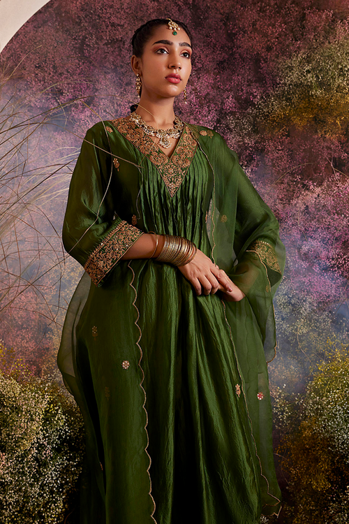 Silk Organza Kurta Set with Dupatta