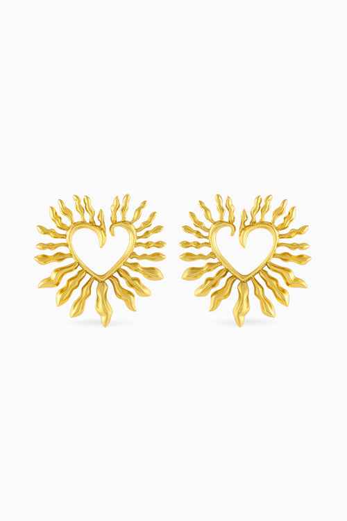Amour Heart Gold Earrings