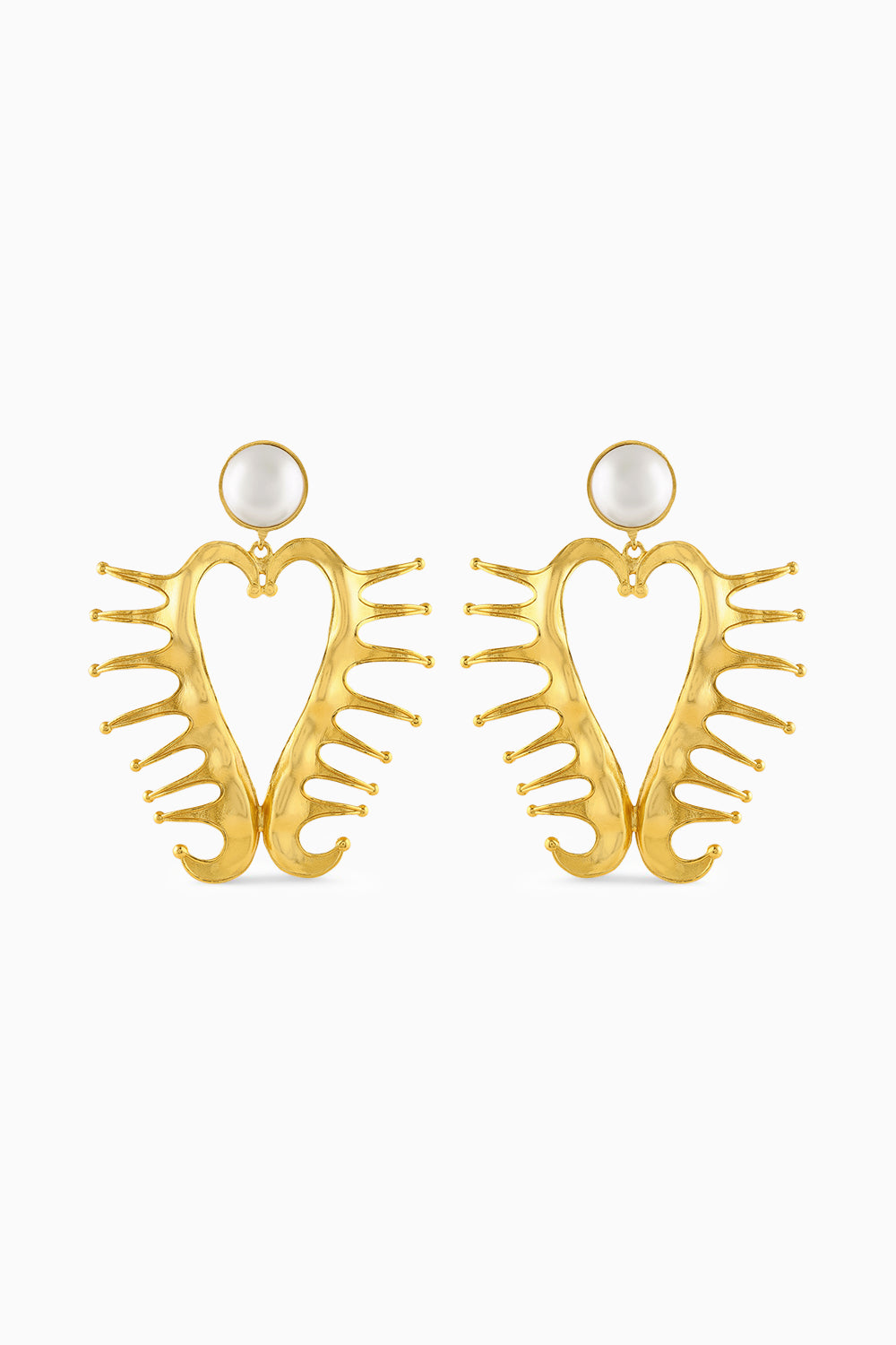Amour Heart Pearl Earrings