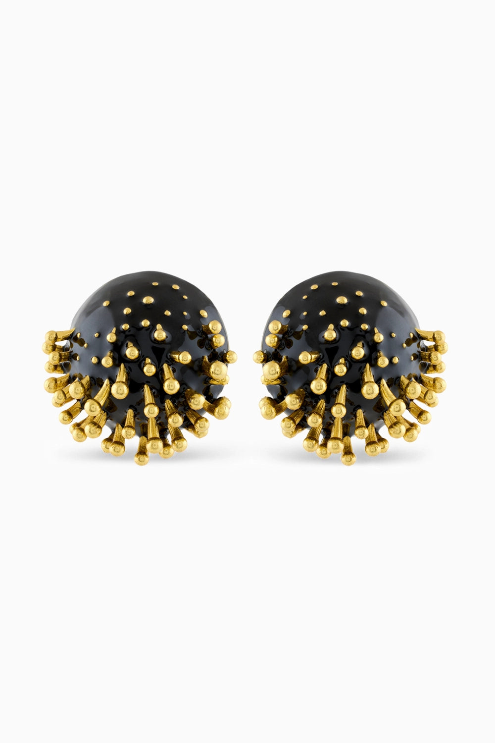 Vine Round Black Studs