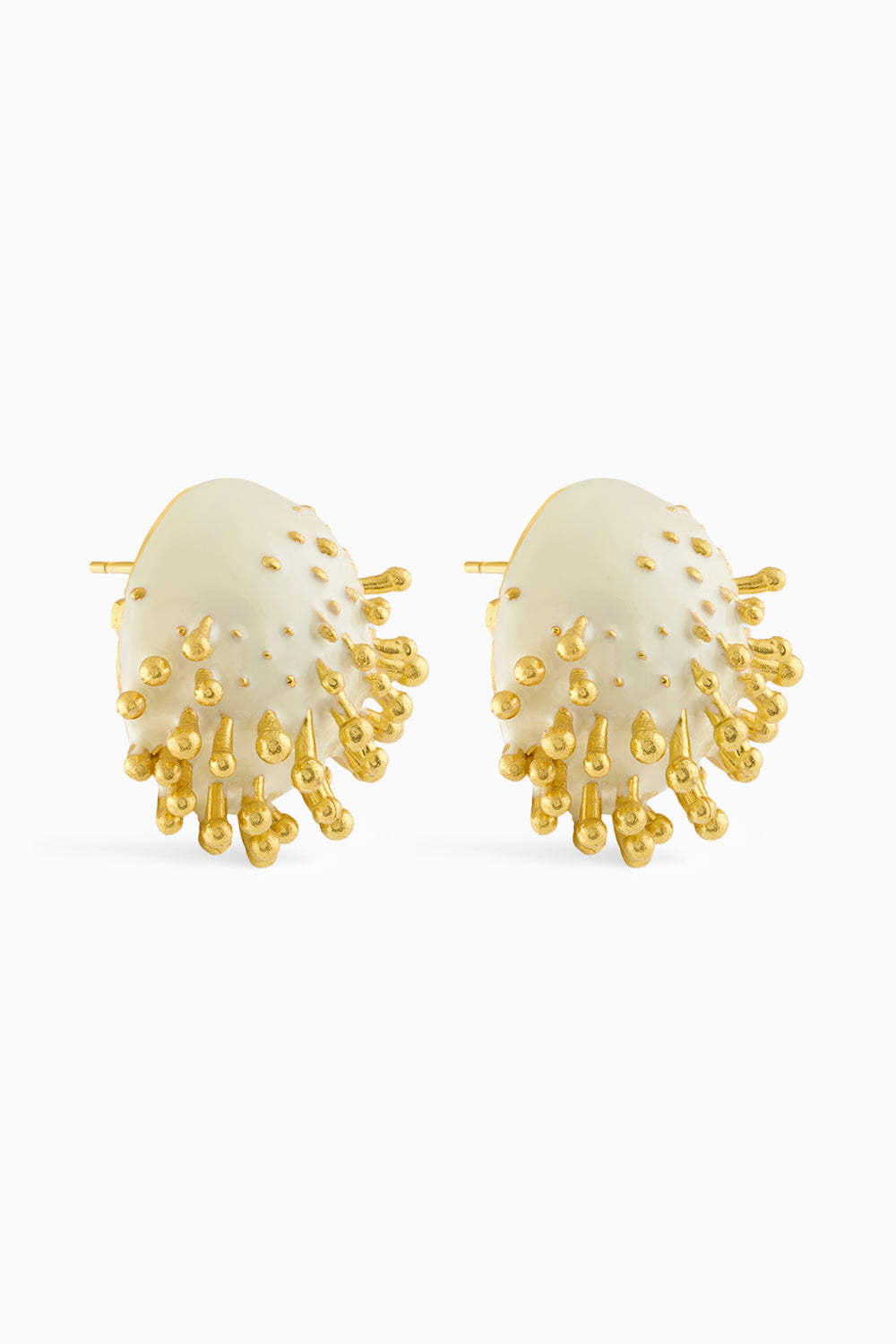 Vine Round White Studs