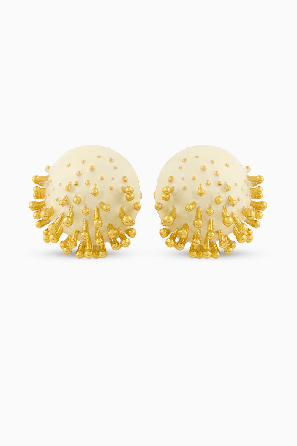 Vine Round White Studs