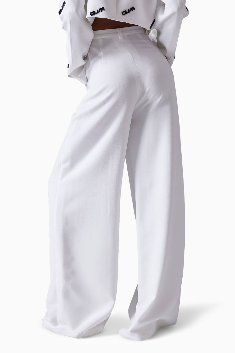 White High Waisted Tailored Trousers