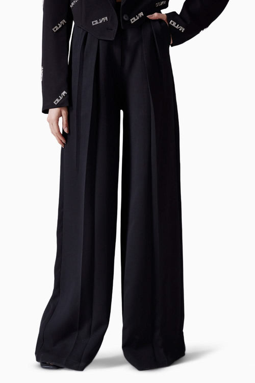 Black High Waisted Tailored Trousers