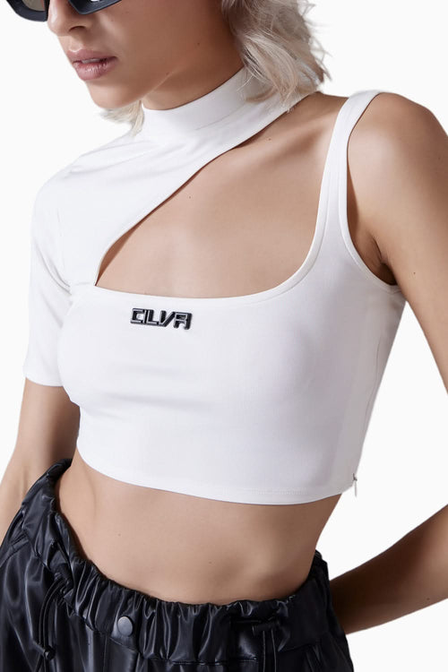 White Active Jersey Top
