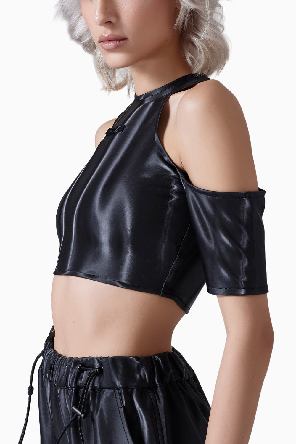 Black Peek Shoulder Active Top