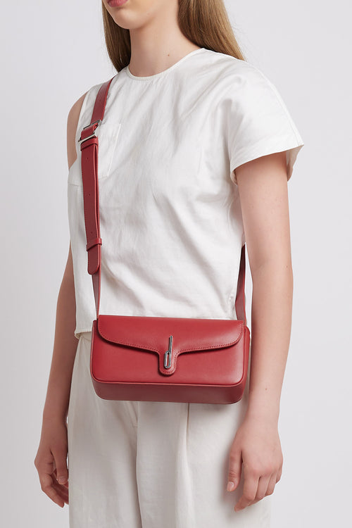 Claudia Nappa Mulberry Crossbody Bag
