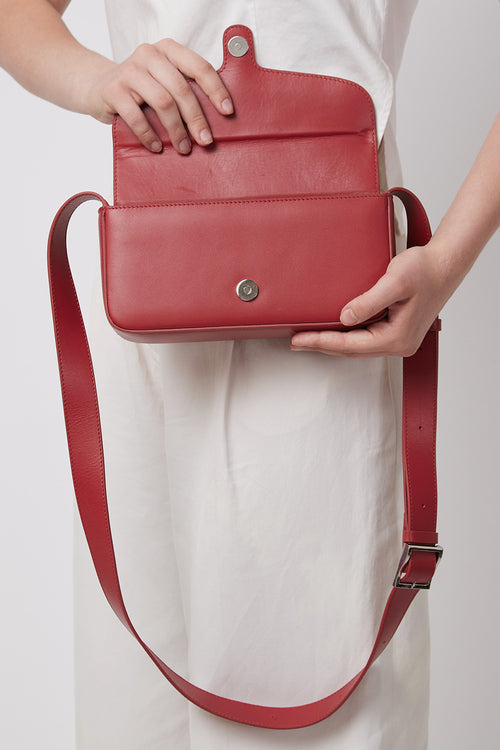 Claudia Nappa Mulberry Crossbody Bag