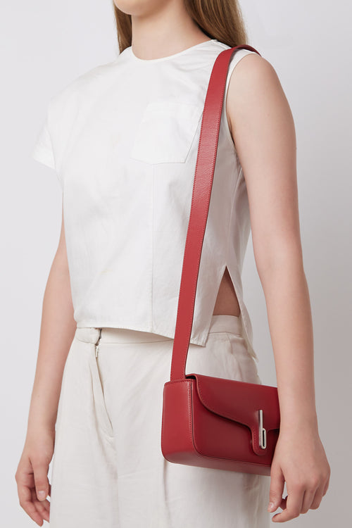 Claudia Nappa Mulberry Crossbody Bag