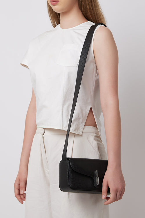 Claudia Pebble Black Crossbody Bag