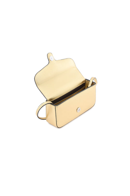 Claudia Mini Metallic Gold Crossbody Bag