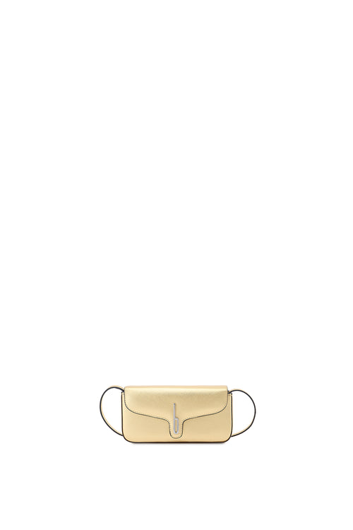 Claudia Mini Metallic Gold Crossbody Bag