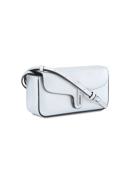 Claudia Mini Metallic Silver Crossbody Bag