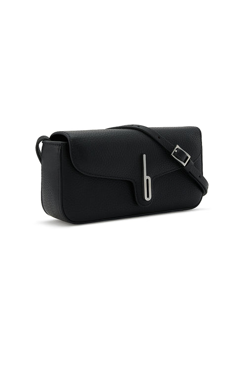 Claudia Mini Pebble Black Crossbody Bag