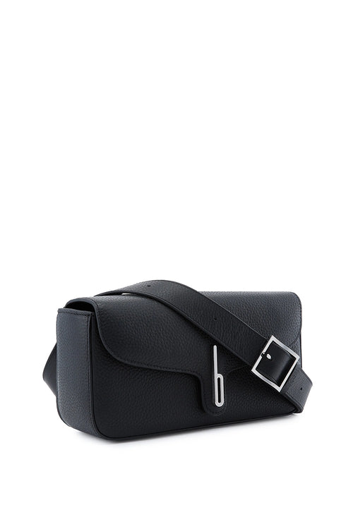 Claudia Pebble Black Crossbody Bag
