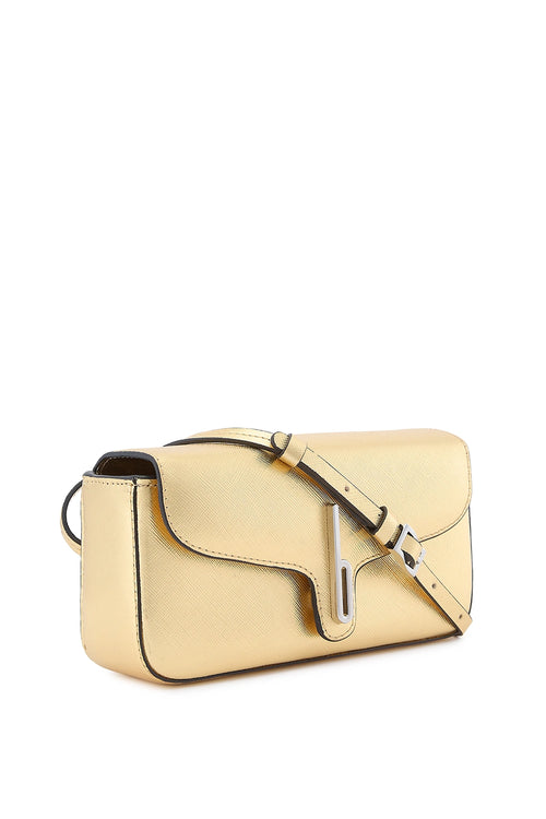 Claudia Mini Metallic Gold Crossbody Bag
