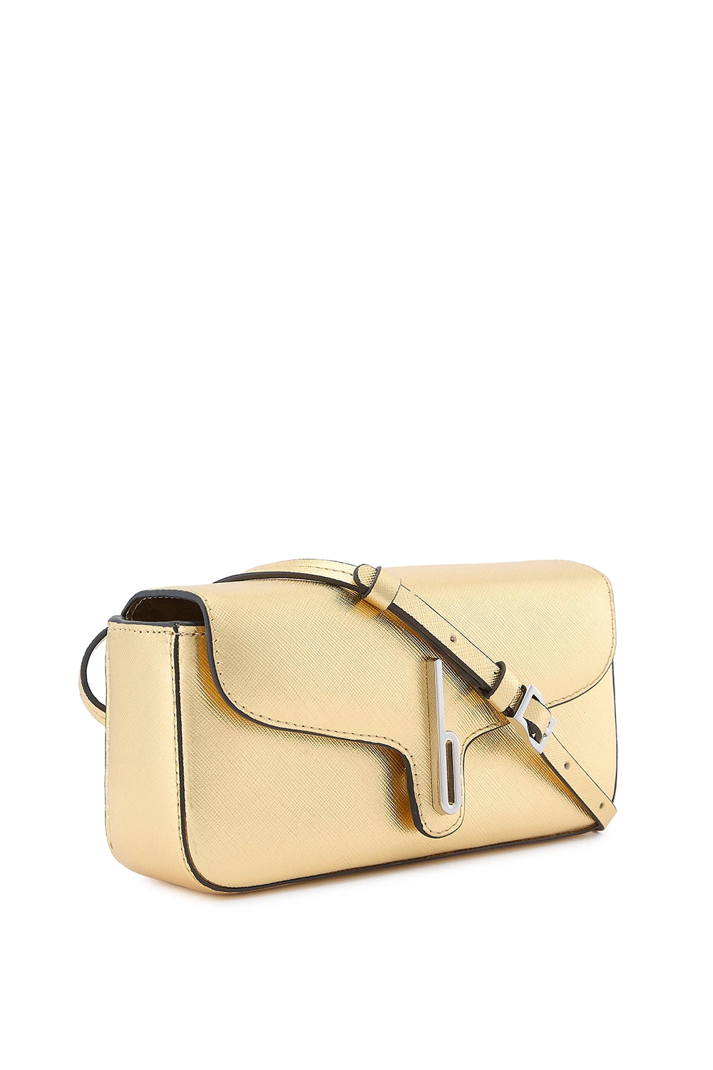 Claudia Mini Metallic Gold Crossbody Bag
