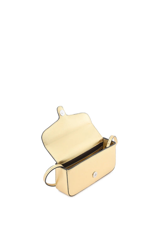 Claudia Mini Metallic Gold Crossbody Bag