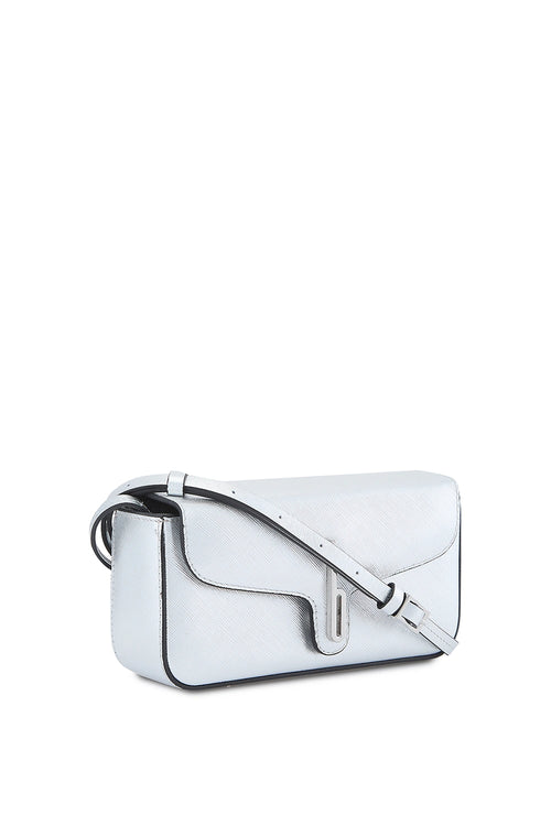 Claudia Mini Metallic Silver Crossbody Bag