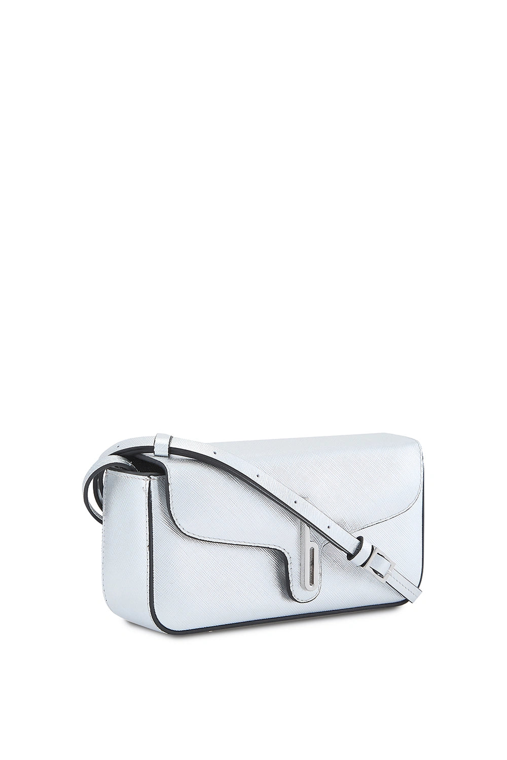 Claudia Mini Metallic Silver Crossbody Bag