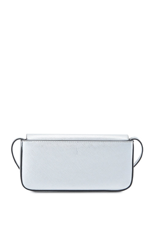 Claudia Mini Metallic Silver Crossbody Bag