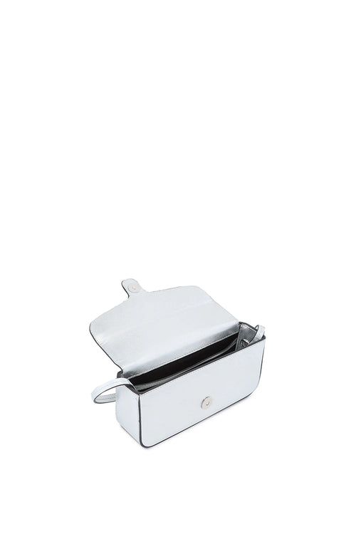 Claudia Mini Metallic Silver Crossbody Bag