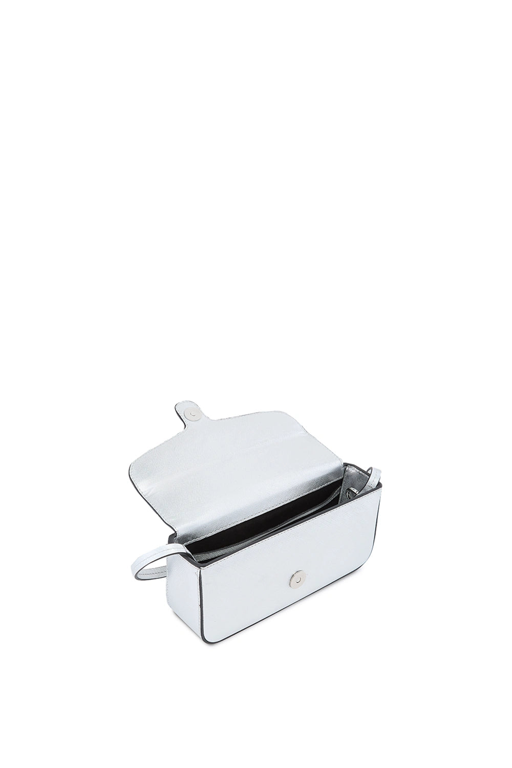 Claudia Mini Metallic Silver Crossbody Bag
