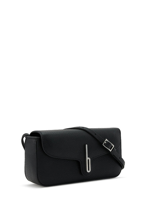 Claudia Mini Pebble Black Crossbody Bag