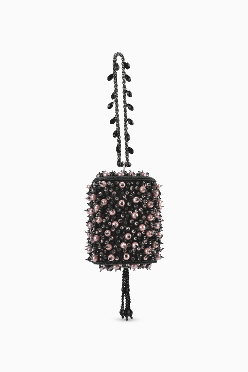 Noah Black Pearl Stud Bag