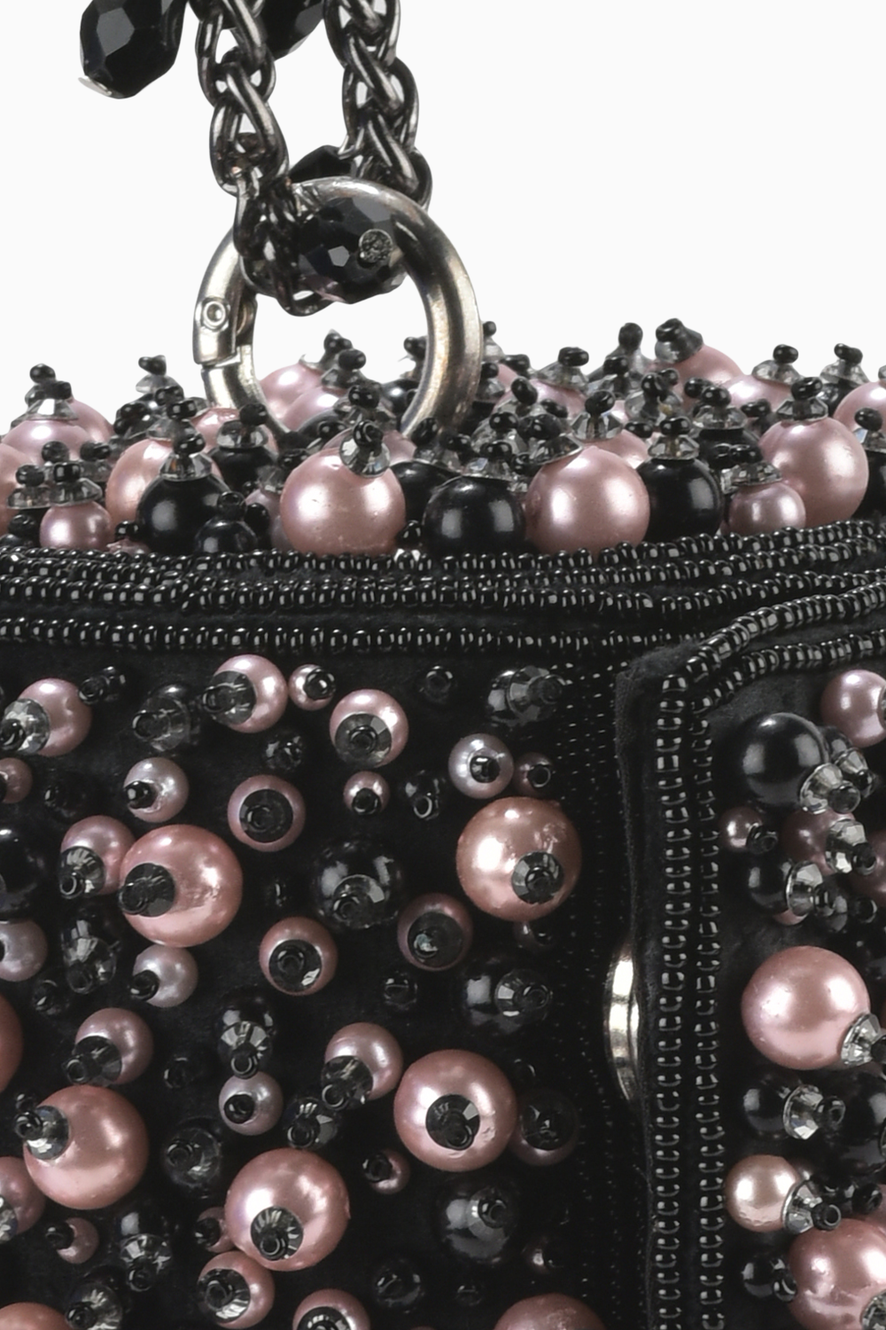 Noah Black Pearl Stud Bag