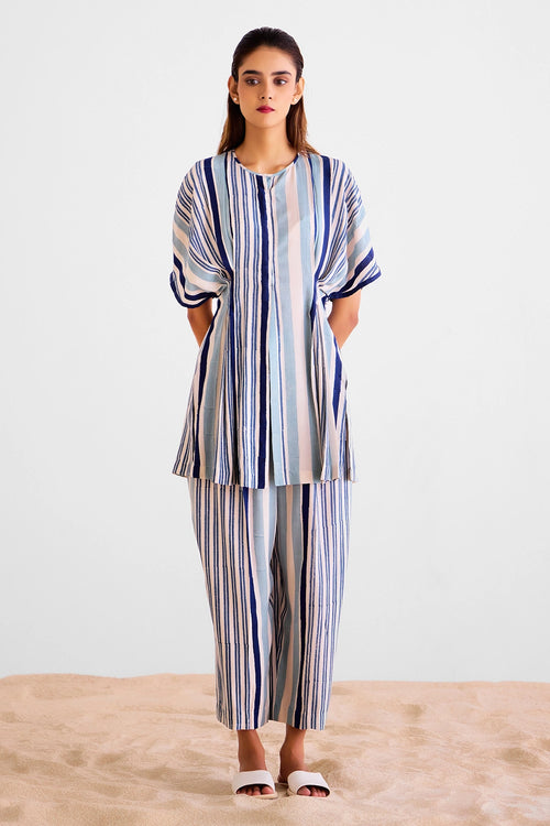 Blue Block Printed Co-ord Set