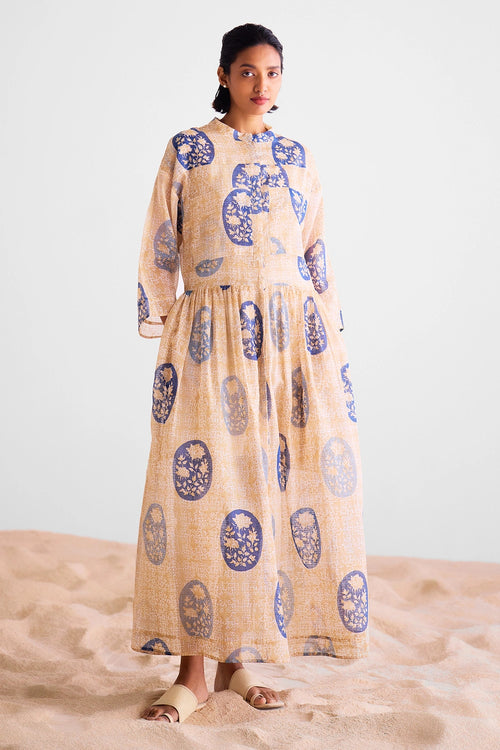Neutral Block Printed Kurta Set