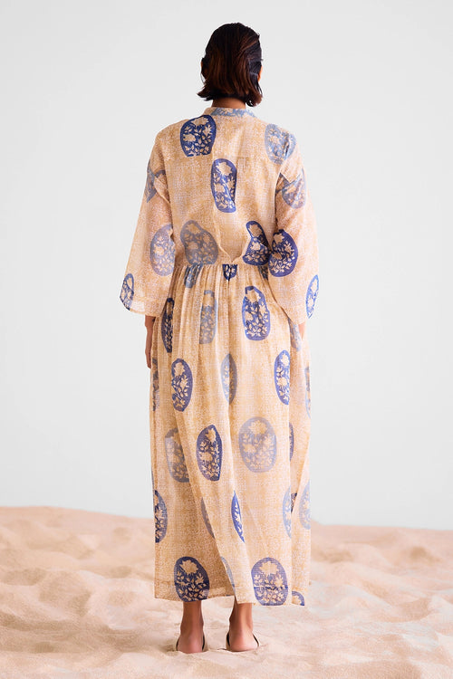 Neutral Block Printed Kurta Set
