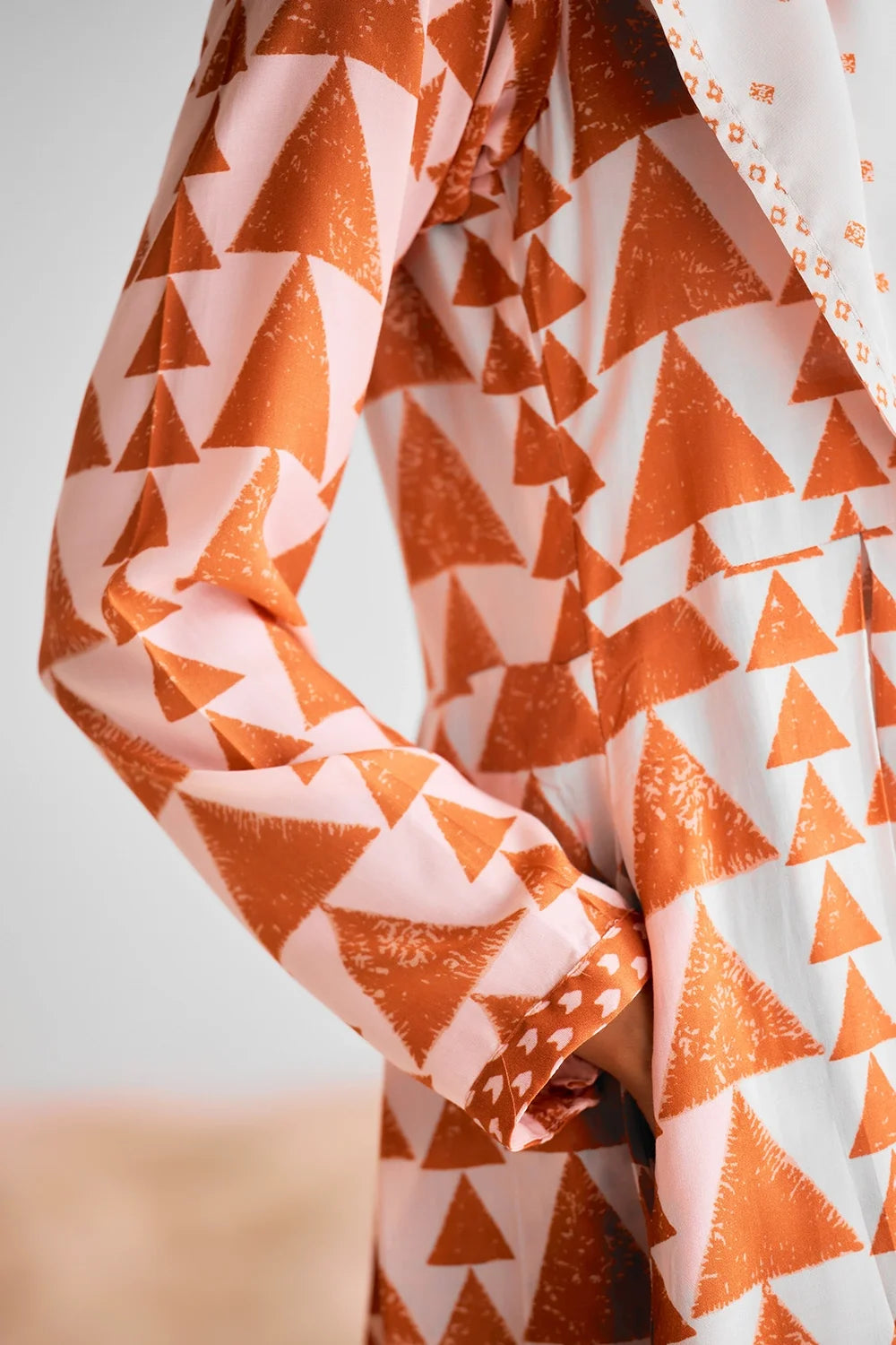 Peach Orange Kurta Set With Scarf