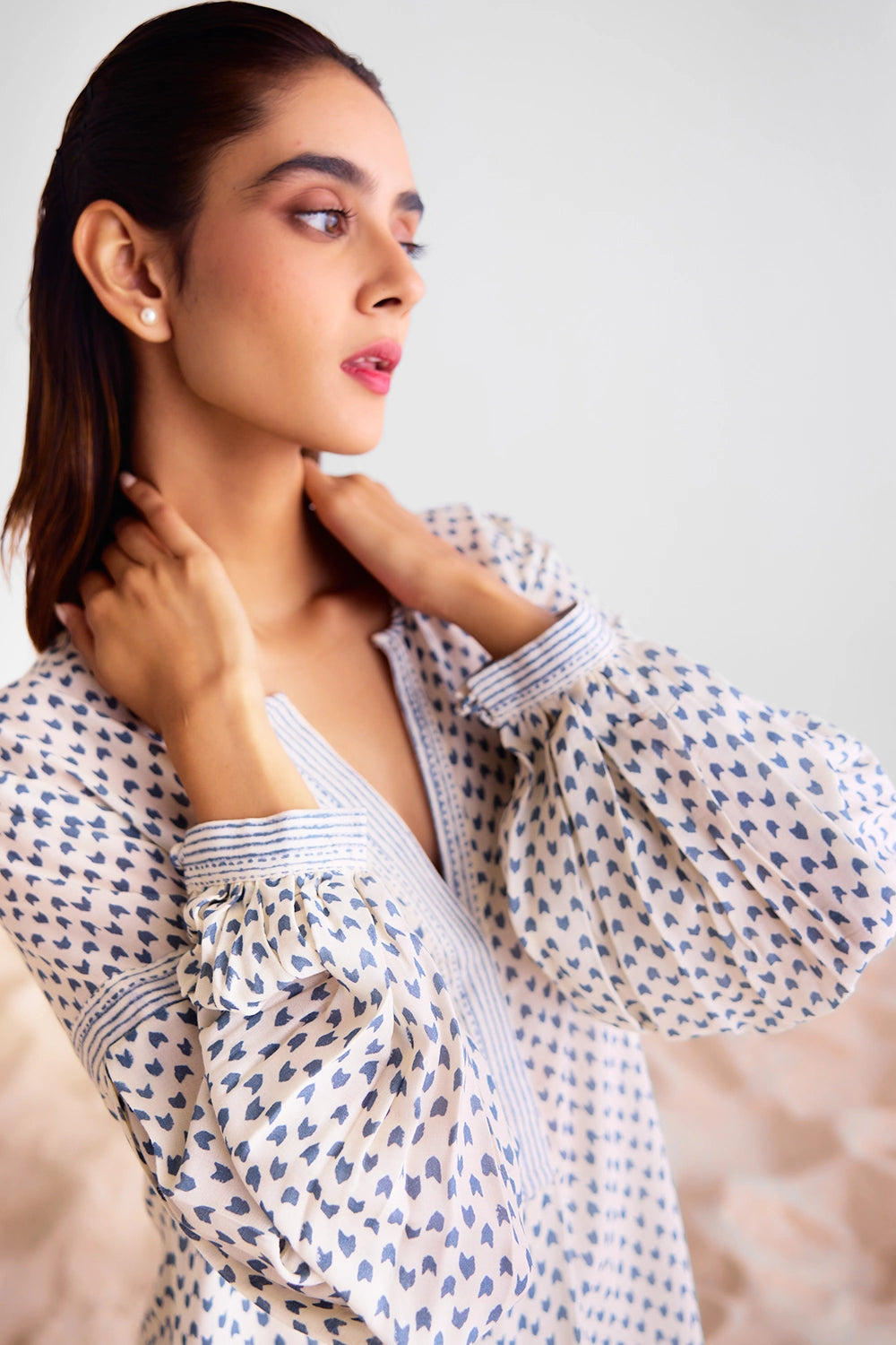 Off White Printed Kurta Set