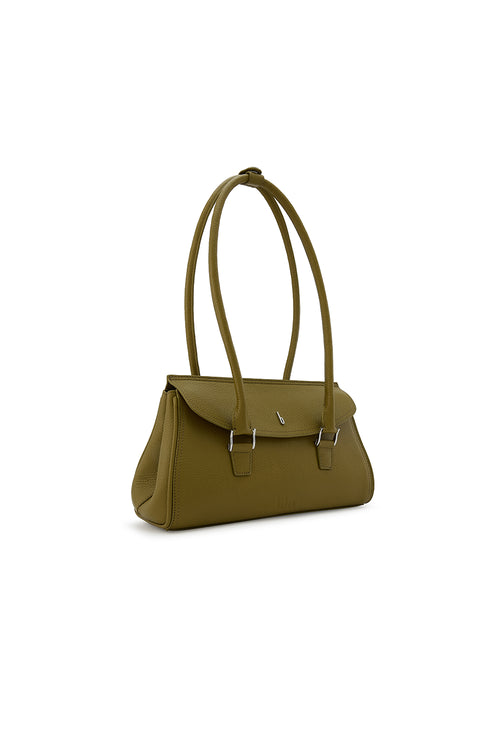 Coco Pebble Olive Baguette Bag