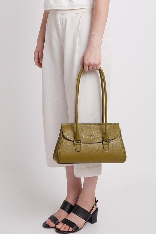 Coco Pebble Olive Baguette Bag