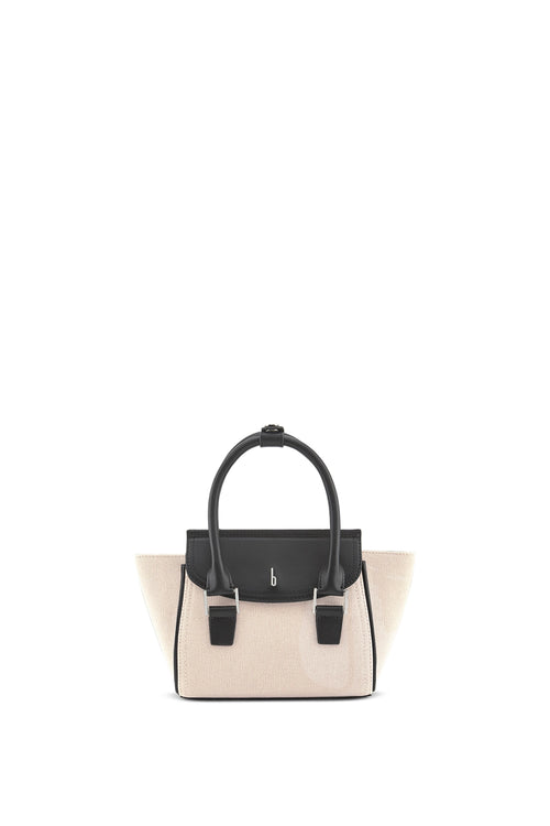 Coco Canvas Sand/Black Mini Crossbody Bag