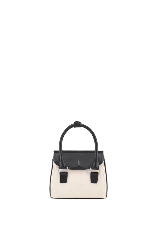 Coco Canvas Sand/Black Mini Crossbody Bag