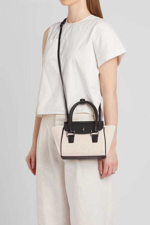 Coco Canvas Sand/Black Mini Crossbody Bag